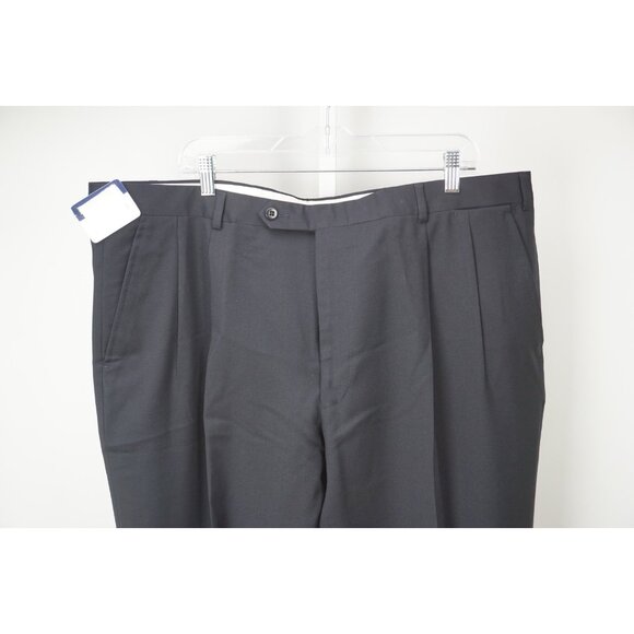 Burberry Dark Blue Woven 100% Wool Dress Pants Sz 62 NEW